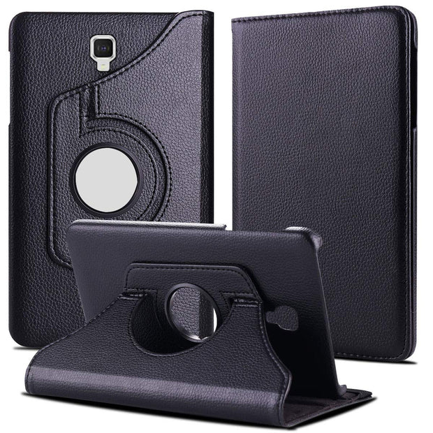 Samsung Galaxy Tab A 8 inch Cover Model SM-T380 / SM-T385 (2017) Leather Stand Smart Case Cover 360° MultiAngle Rotatable Case Cover, Black