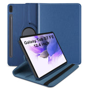 Samsung Galaxy Tab S7 FE 12.4 inch Leather Stand Smart Case Cover 360° MultiAngle Rotatable Case Cover, Black