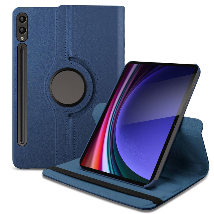Samsung Galaxy Tab S9+ 12.4 inch Leather Stand Smart Case Cover 360° MultiAngle Rotatable Case Cover, Black