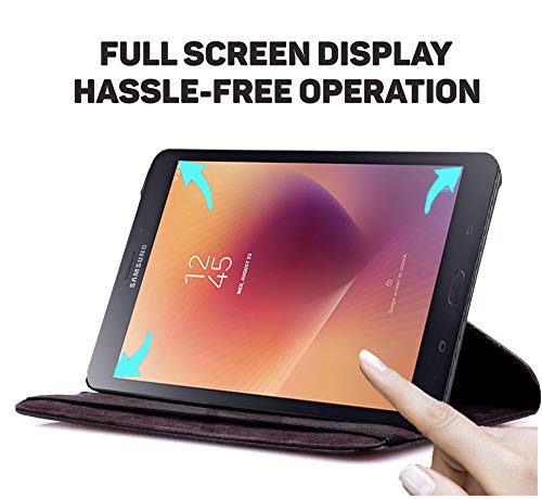 Samsung Galaxy Tab A 8 inch Cover Model SM-T380 / SM-T385 (2017) Leather Stand Smart Case Cover 360° MultiAngle Rotatable Case Cover, Black