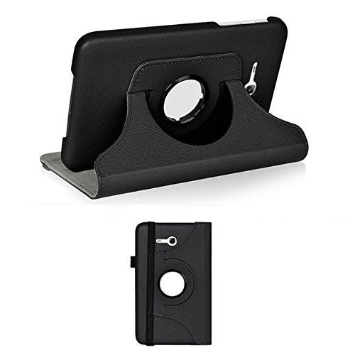 Samsung Galaxy Tab 3 Neo Lite T111 Leather Stand Smart Case Cover 360° MultiAngle Rotatable Case Cover, Black