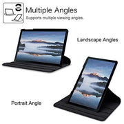 Samsung Galaxy Tab A7 2020 10.4 T500/T505 Leather Stand Smart Case Cover 360° MultiAngle Rotatable Case Cover, Black
