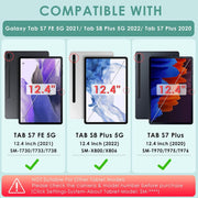 Samsung Galaxy Tab S7 FE 12.4 inch Leather Stand Smart Case Cover 360° MultiAngle Rotatable Case Cover, Black