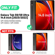 Samsung Galaxy Tab S9 Ultra Case 14.6 Inch 2023 (SM-X91) / Galaxy Tab S8 Ultra Leather Stand Smart Case Cover 360° MultiAngle Rotatable Case Cover, Black