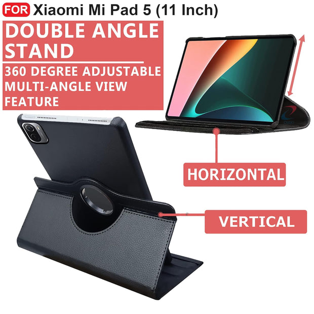 Xiaomi Mi Pad 5 (11 inch) Leather Stand Smart Case Cover 360° MultiAngle Rotatable Case Cover