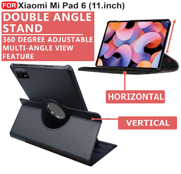 Xiaomi Mi Pad 6/6 Pro  (11 inch) Leather Stand Smart Case Cover 360° MultiAngle Rotatable Case Cover