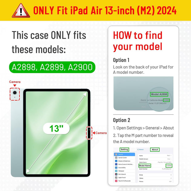 IPad Air 13 inch (M2) 2024 Rotating Faux Leather Case