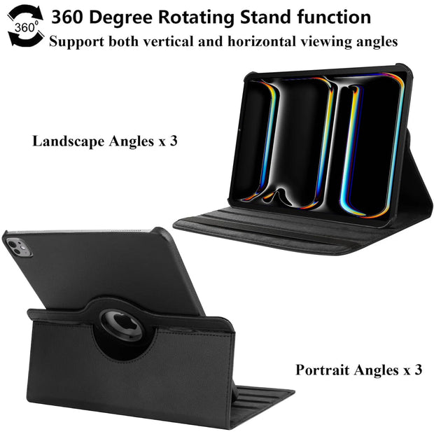 IPad Pro M4 13 inch 2024 Rotating Faux Leather Case