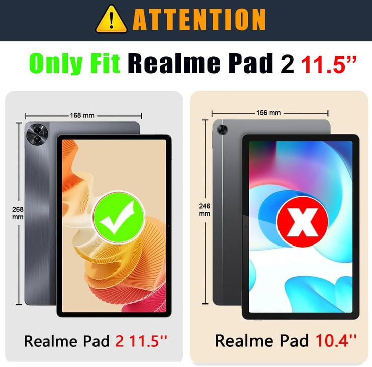 Realme Pad 2 (11.5 inch) Leather Stand Smart Case Cover 360° MultiAngle Rotatable Case Cover