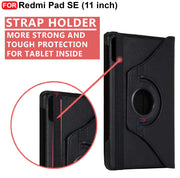 Redmi Pad SE (11 inch) Leather Stand Smart Case Cover 360° MultiAngle Rotatable Case Cover