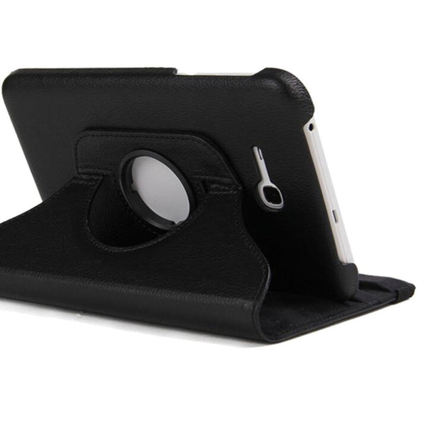 Samsung Galaxy Tab 3 Neo Lite T111 Leather Stand Smart Case Cover 360° MultiAngle Rotatable Case Cover, Black