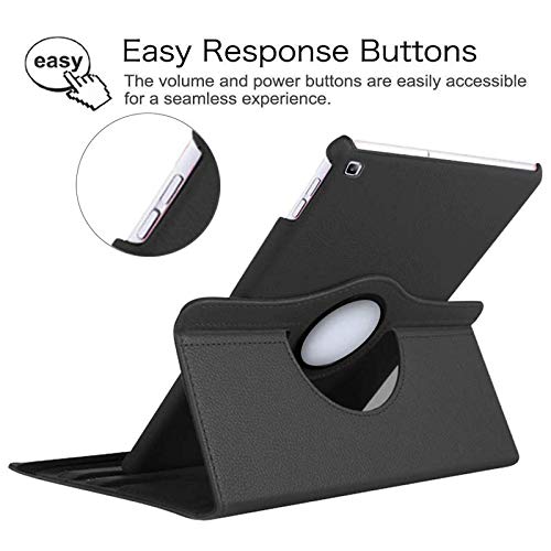 Samsung Galaxy Tab A7 2020 10.4 T500/T505 Leather Stand Smart Case Cover 360° MultiAngle Rotatable Case Cover, Black
