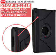 Samsung Tab A9 (8.7 inch) Leather Stand Smart Case Cover 360° MultiAngle Rotatable Case Cover, Black