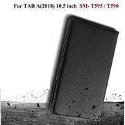 Samsung Galaxy Tab A 10.5 inch 2018 (SM-T590 T595) Leather Stand Smart Case Cover 360° MultiAngle Rotatable Case Cover, Black
