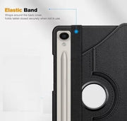 Samsung Galaxy Tab S9 11 inch / S9 FE / S10 FE 10.9 inch Leather Stand Smart Case Cover 360° MultiAngle Rotatable Case Cover, Black