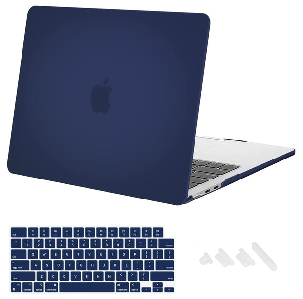 Enthopia Case Compatible with MacBook Air 15 inch M4 A3241 M3 A3114 M2 A2941 Release 2025 2024 2023 with Touch ID Hard Shell Plastic Cover Keyguard Dust Plugs, Navy Blue
