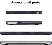 Enthopia Case Compatible with MacBook Air 15 inch M4 A3241 M3 A3114 M2 A2941 Release 2025 2024 2023 with Touch ID Hard Shell Plastic Cover Keyguard Dust Plugs, Smoke Black