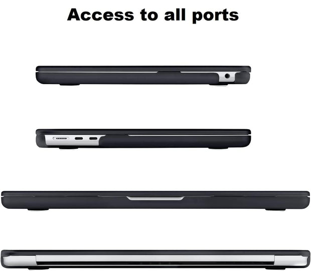Enthopia Case Compatible with MacBook Air 15 inch M4 A3241 M3 A3114 M2 A2941 Release 2025 2024 2023 with Touch ID Hard Shell Plastic Cover Keyguard Dust Plugs, Smoke Black
