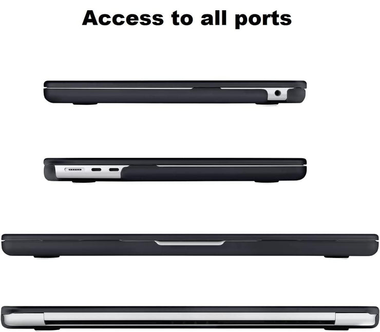 Enthopia Case Compatible with MacBook Air 15 inch M4 A3241 M3 A3114 M2 A2941 Release 2025 2024 2023 with Touch ID Hard Shell Plastic Cover Keyguard Dust Plugs, Smoke Black