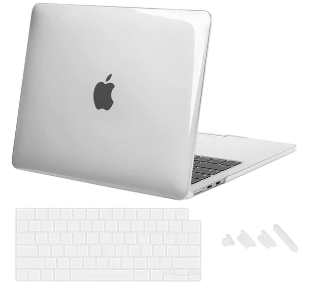 Enthopia Case Compatible with MacBook Air 15 inch M4 A3241 M3 A3114 M2 A2941 Release 2025 2024 2023 with Touch ID Hard Shell Plastic Cover Keyguard Dust Plugs, Transparent Crystal Clear