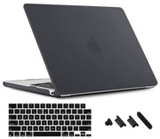 Enthopia Case Compatible with MacBook Air 15 inch M4 A3241 M3 A3114 M2 A2941 Release 2025 2024 2023 with Touch ID Hard Shell Plastic Cover Keyguard Dust Plugs, Smoke Black