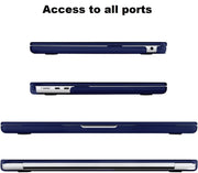 Enthopia Case Compatible with MacBook Air 15 inch M4 A3241 M3 A3114 M2 A2941 Release 2025 2024 2023 with Touch ID Hard Shell Plastic Cover Keyguard Dust Plugs, Navy Blue