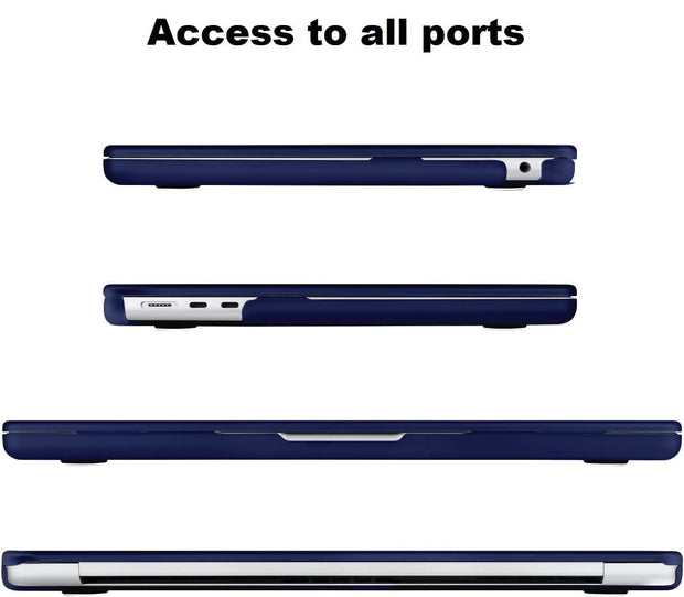 Enthopia Case Compatible with MacBook Air 15 inch M4 A3241 M3 A3114 M2 A2941 Release 2025 2024 2023 with Touch ID Hard Shell Plastic Cover Keyguard Dust Plugs, Navy Blue