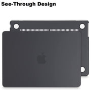 Enthopia Case Compatible with MacBook Air 15 inch M4 A3241 M3 A3114 M2 A2941 Release 2025 2024 2023 with Touch ID Hard Shell Plastic Cover Keyguard Dust Plugs, Smoke Black