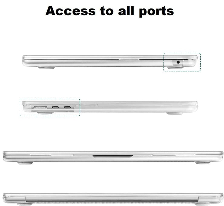 Enthopia Case Compatible with MacBook Air 15 inch M4 A3241 M3 A3114 M2 A2941 Release 2025 2024 2023 with Touch ID Hard Shell Plastic Cover Keyguard Dust Plugs, Transparent Crystal Clear
