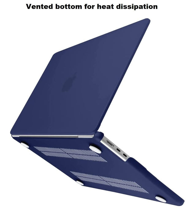 Enthopia Case Compatible with MacBook Air 15 inch M4 A3241 M3 A3114 M2 A2941 Release 2025 2024 2023 with Touch ID Hard Shell Plastic Cover Keyguard Dust Plugs, Navy Blue
