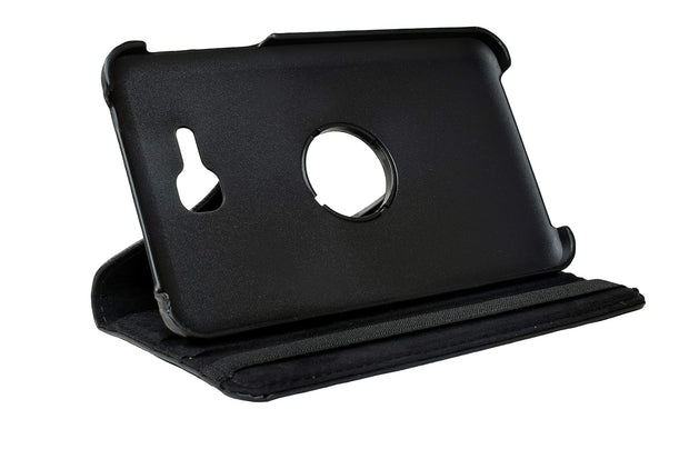 Samsung Galaxy Tab 3 Neo Lite T111 Leather Stand Smart Case Cover 360° MultiAngle Rotatable Case Cover, Black