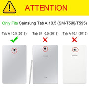 Samsung Galaxy Tab A 10.5 inch 2018 (SM-T590 T595) Leather Stand Smart Case Cover 360° MultiAngle Rotatable Case Cover, Black