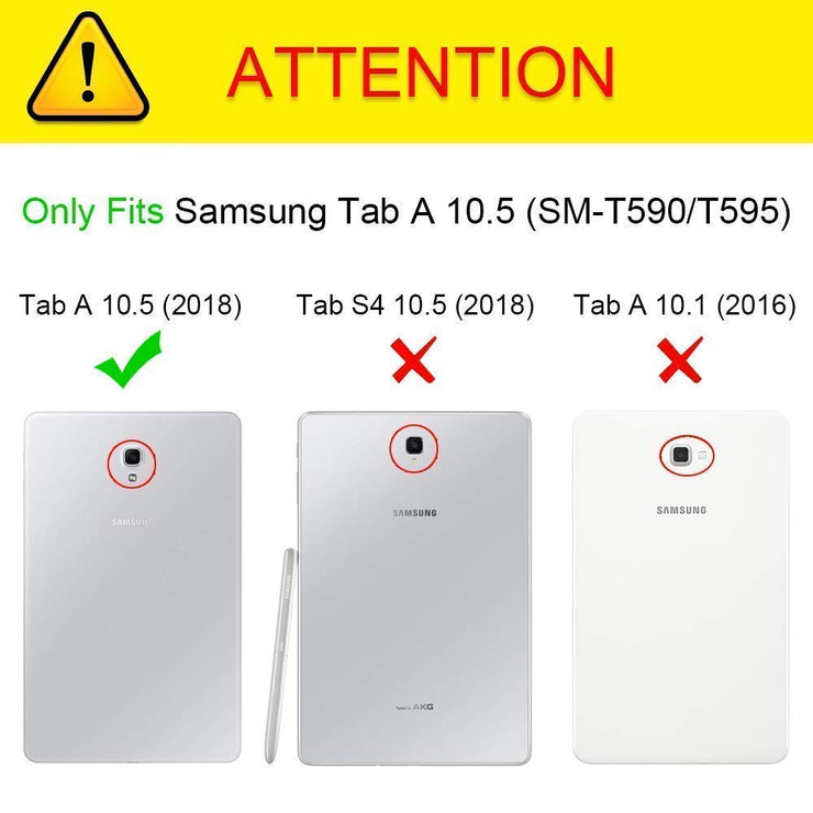 Samsung Galaxy Tab A 10.5 inch 2018 (SM-T590 T595) Leather Stand Smart Case Cover 360° MultiAngle Rotatable Case Cover, Black