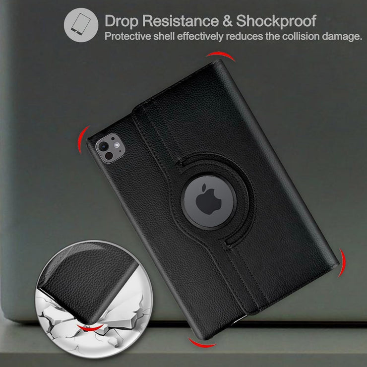 IPad Pro M4 13 inch 2024 Rotating Faux Leather Case