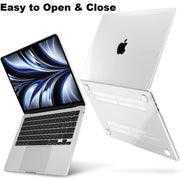 Enthopia Case Compatible with MacBook Air 15 inch M4 A3241 M3 A3114 M2 A2941 Release 2025 2024 2023 with Touch ID Hard Shell Plastic Cover Keyguard Dust Plugs, Transparent Crystal Clear