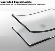 Enthopia Case Compatible with MacBook Air 15 inch M4 A3241 M3 A3114 M2 A2941 Release 2025 2024 2023 with Touch ID Hard Shell Cover TPU + PC Anti-Fingerprint Protective, Semi-Transparent & Black