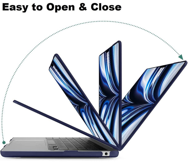 Enthopia Case Compatible with MacBook Air 15 inch M4 A3241 M3 A3114 M2 A2941 Release 2025 2024 2023 with Touch ID Hard Shell Plastic Cover Keyguard Dust Plugs, Navy Blue