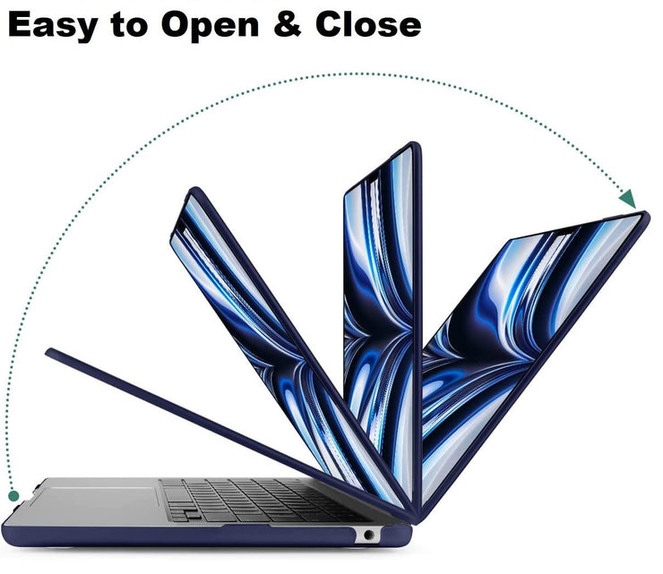 Enthopia Case Compatible with MacBook Air 15 inch M4 A3241 M3 A3114 M2 A2941 Release 2025 2024 2023 with Touch ID Hard Shell Plastic Cover Keyguard Dust Plugs, Navy Blue