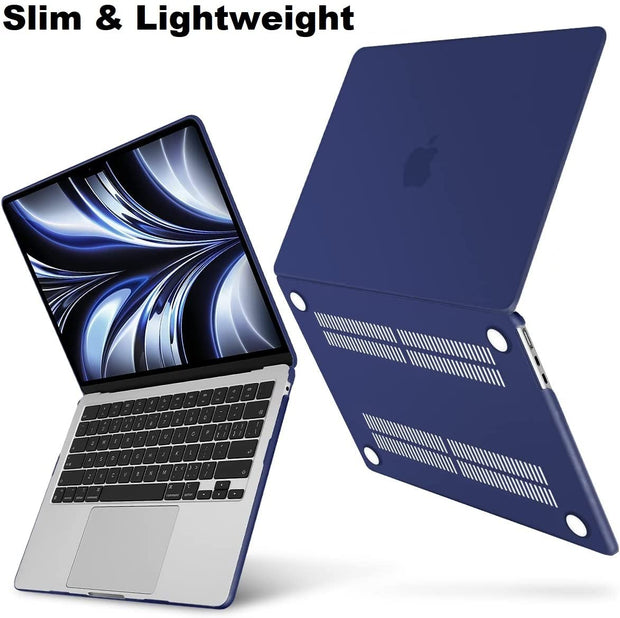 Enthopia Case Compatible with MacBook Air 15 inch M4 A3241 M3 A3114 M2 A2941 Release 2025 2024 2023 with Touch ID Hard Shell Plastic Cover Keyguard Dust Plugs, Navy Blue