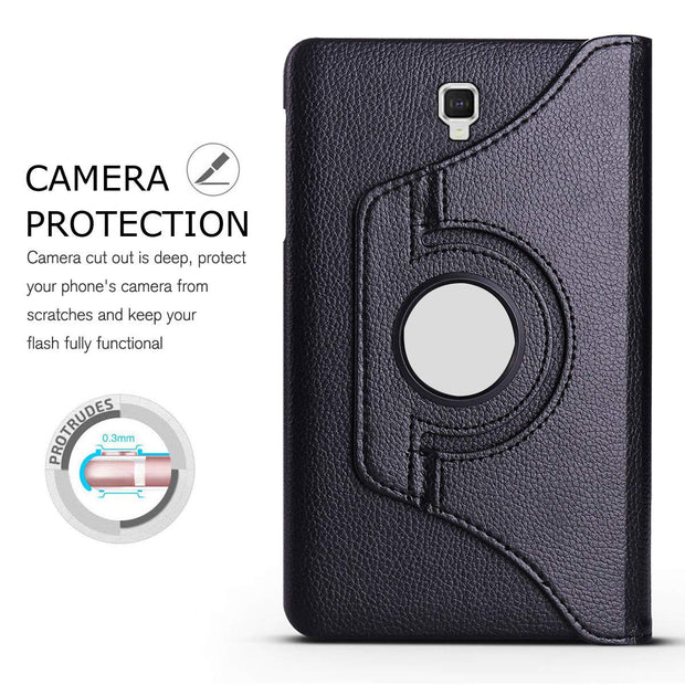 Samsung Galaxy Tab A 8 inch Cover Model SM-T380 / SM-T385 (2017) Leather Stand Smart Case Cover 360° MultiAngle Rotatable Case Cover, Black