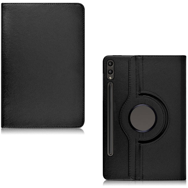 Samsung Galaxy Tab S9 Ultra Case 14.6 Inch 2023 (SM-X91) / Galaxy Tab S8 Ultra Leather Stand Smart Case Cover 360° MultiAngle Rotatable Case Cover, Black