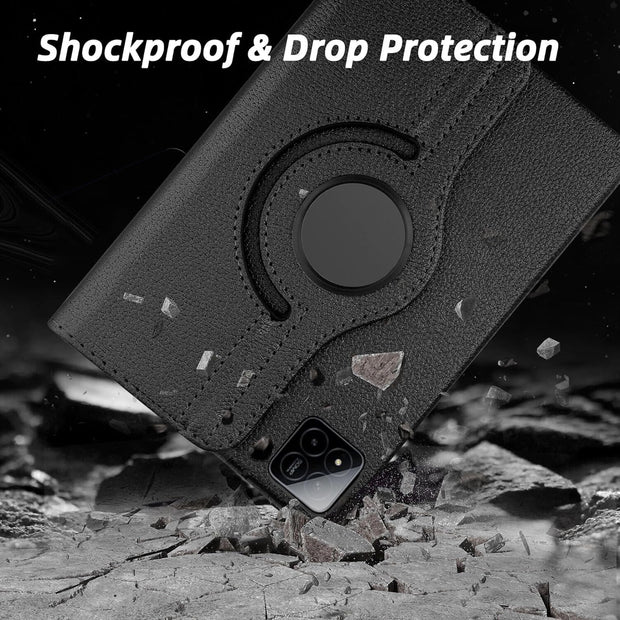 Xiaomi Mi Pad 7 11.2 inch Case/Pad 7 Pro Leather Stand Smart Case Cover 360° MultiAngle Rotatable Case Cover, Black