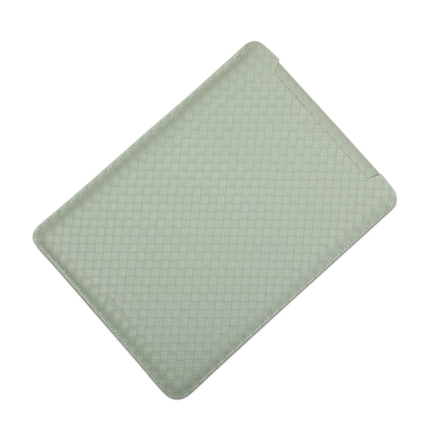 13" Vegan Leather Laptop Sleeve (Mint Criss Cross)
