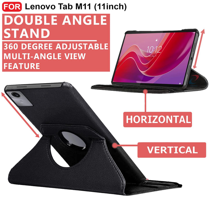 Lenovo Tab M11 (11 inch) Leather Stand Smart Case Cover 360° MultiAngle Rotatable Case Cover