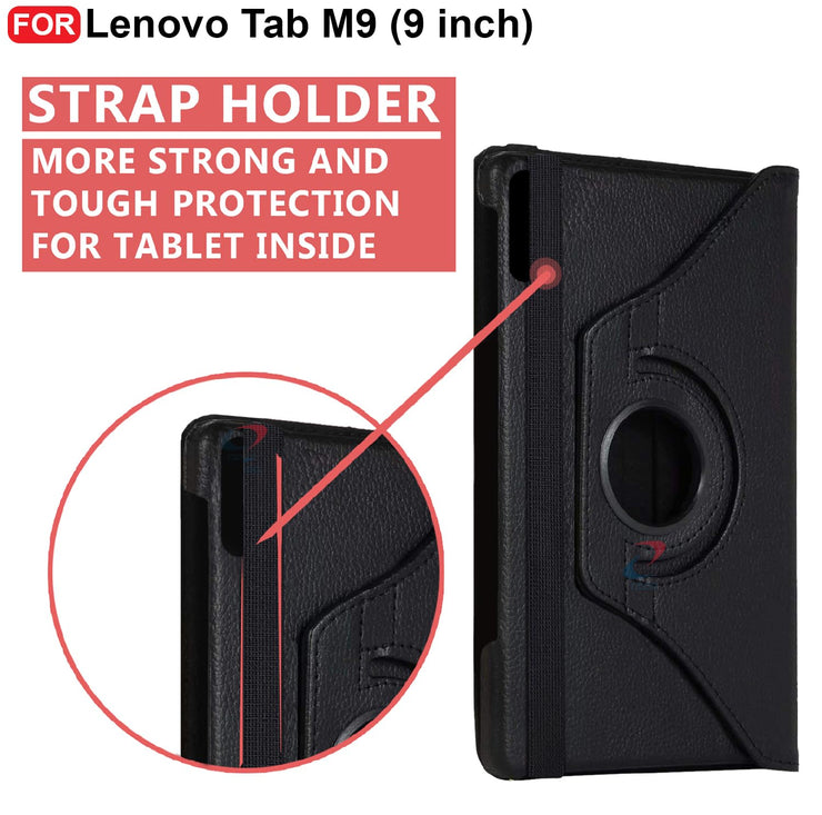 Lenovo Tab M9 (9 inch) Leather Stand Smart Case Cover 360° MultiAngle Rotatable Case Cover