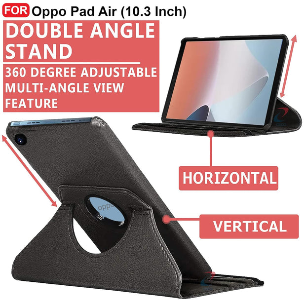 Oppo Pad Air (10.3 inch) Leather Stand Smart Case Cover 360° MultiAngle Rotatable Case Cover