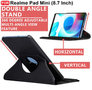 Realme Pad Mini (8.7 inch) Leather Stand Smart Case Cover 360° MultiAngle Rotatable Case Cover