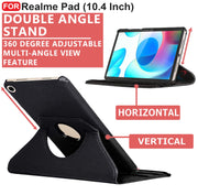 Realme Pad (10.4 inch) Leather Stand Smart Case Cover 360° MultiAngle Rotatable Case Cover