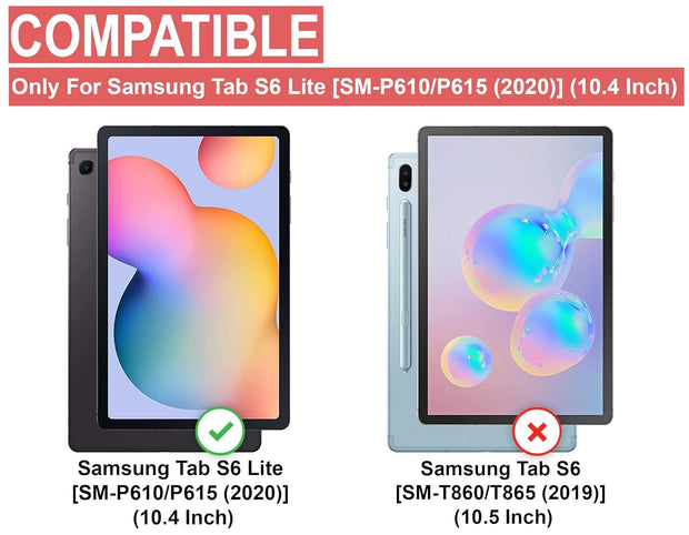 Samsung Tab S6 Lite (10.4 inch) Leather Stand Smart Case Cover 360° MultiAngle Rotatable Case Cover, Black