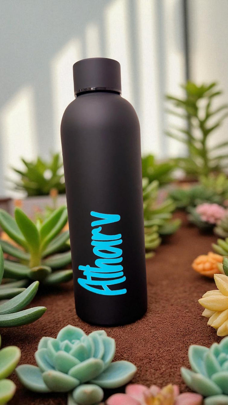 Personalised Water Bottle Black